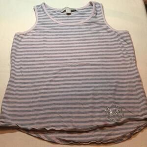 Michael Kors pink grey striped medium Tank Top